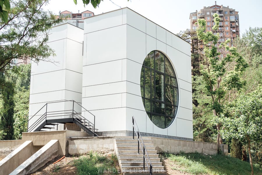 Cube in Context, a contemporary art space inside an old cable car station building in Tbilisi, Georgia.