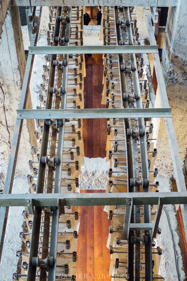 Old printing equipment at Stamba, a former printing house in Tbilisi, Georgia.