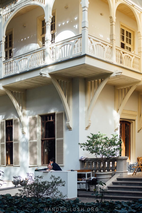 Writers' House of Georgia, a beautiful Art Nouveau building in Sololaki, Tbilisi.