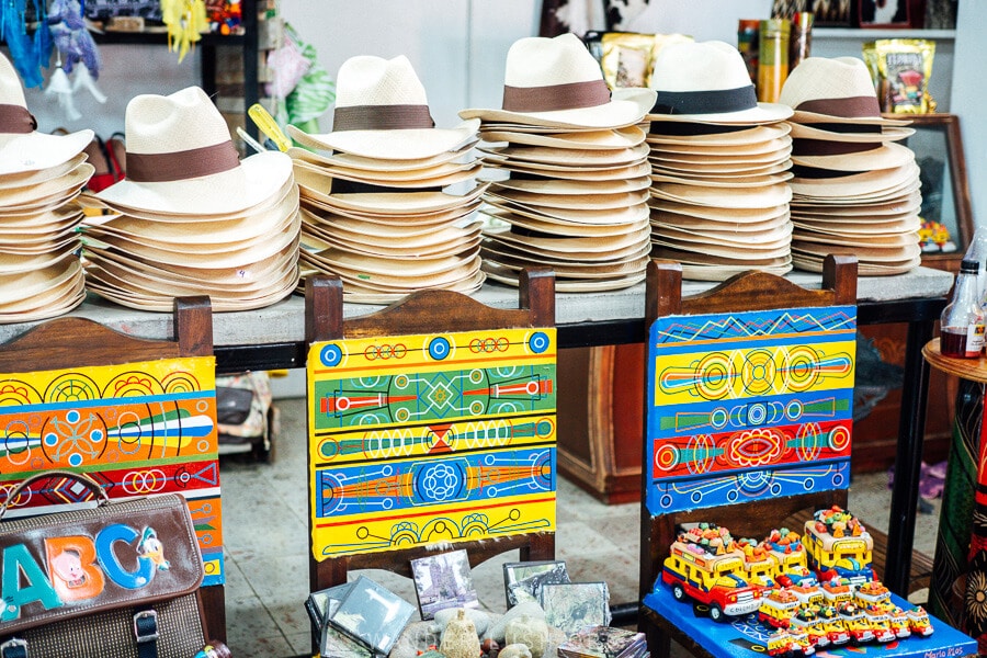Colourful souvenirs for sale in Colombia.