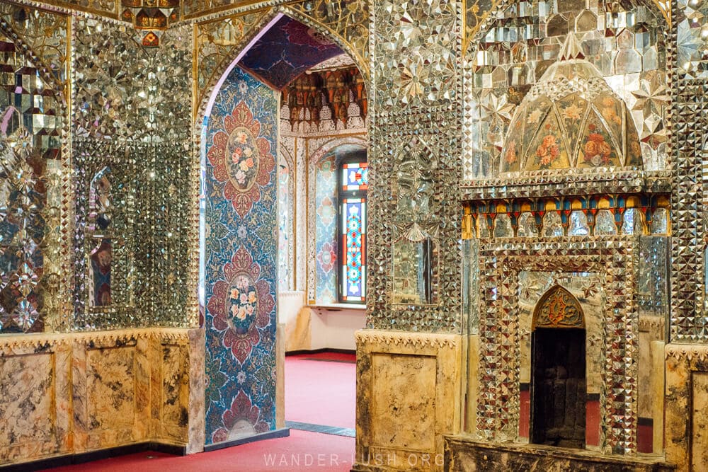 A Persian Mirror Hall at the Tbilisi State Academy of Arts, a beautiful Qajar-style interior created by Persian masters.