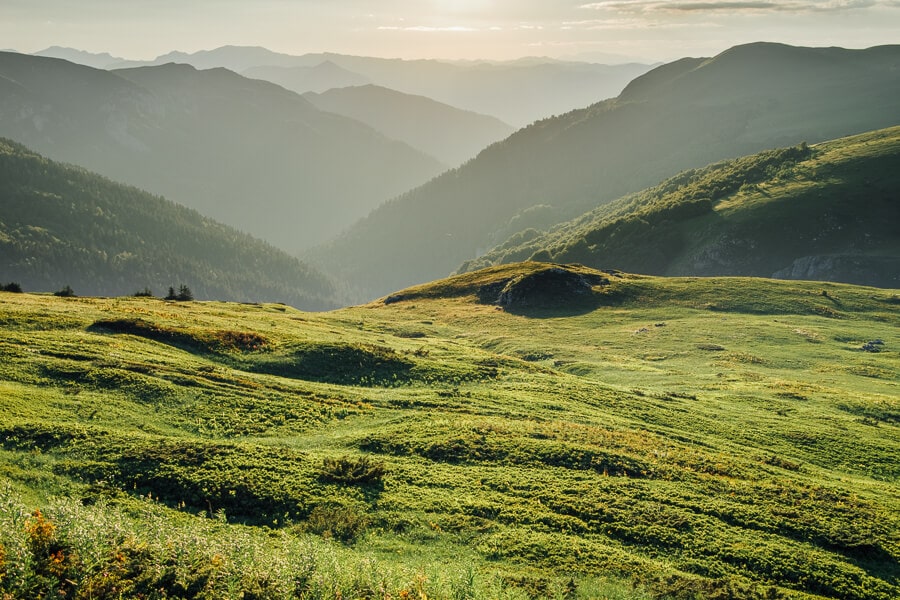 Green hills in Biogradska Gora, a national park in Montenegro.