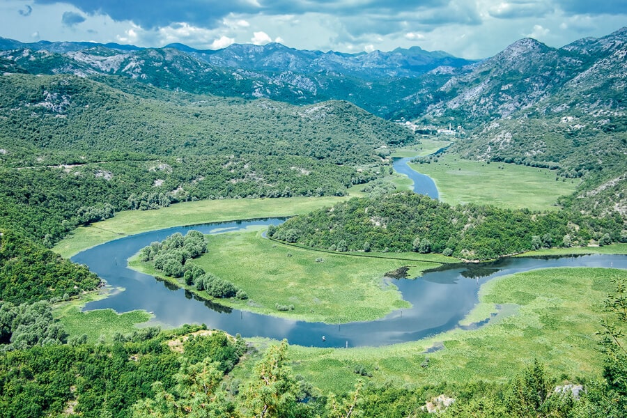 View of the Crnojevica River from Pavlova Strana in Montenegro.