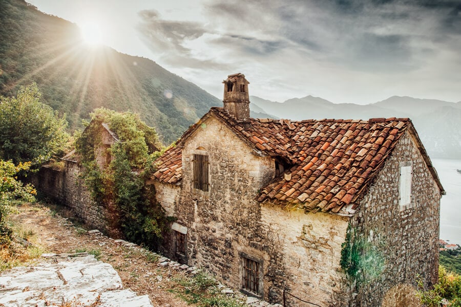 The picture-perfect village of Gonji Stoliv is one of the most romantic places in Montenegro.