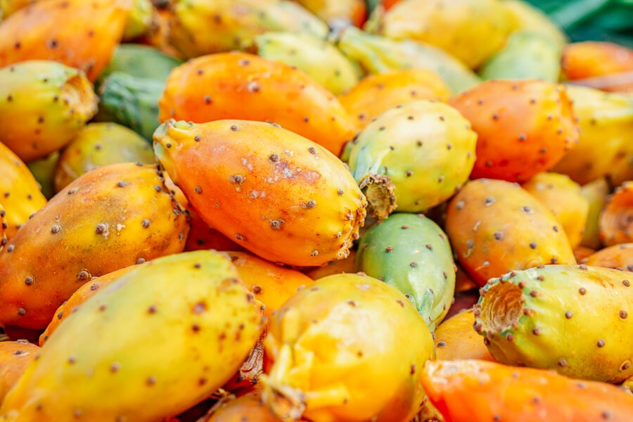 Prickly pears are used to make Mostarda di Fichi d'India, a well-known Sicilian food product.