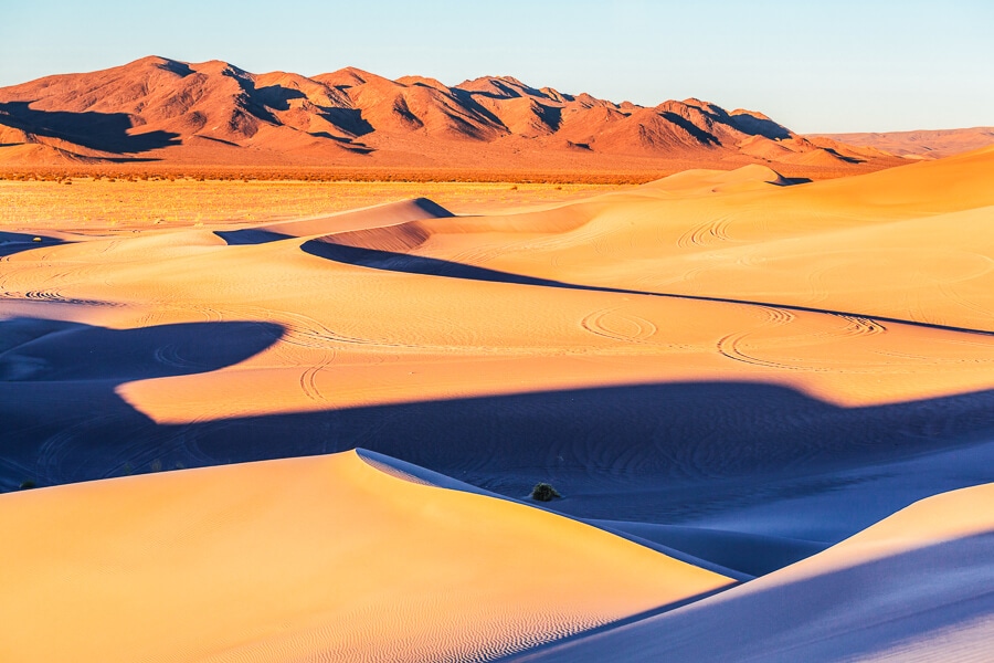 Dunes and waves in the Sahara Desert, one of the most beautiful landscapes in Morocco.