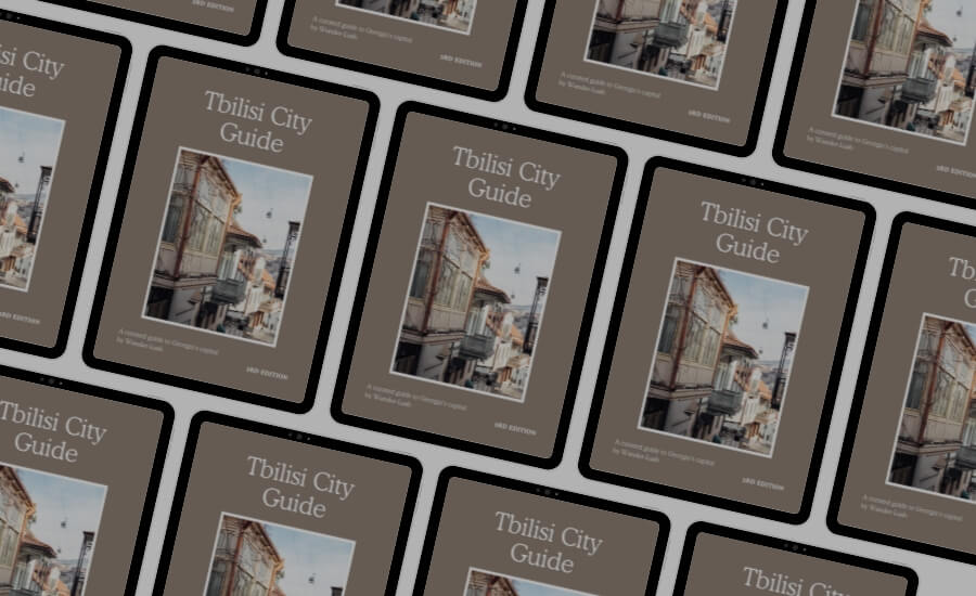 The Tbilisi City Guide, a travel book with a photo of Tbilisi, Georgia on the front.
